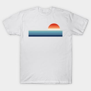 Minimalist, Geometric Retro Ocean Sunrise I T-Shirt